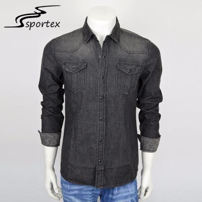 China Casual Camping Washed Denim Shirt 100% Cotton Premium Materials XS - 2XL for sale