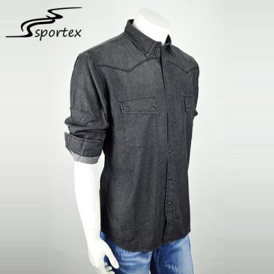 China Single Breasted Washed Denim Shirt New Arrival Slim Fashion Size Simple Design for sale