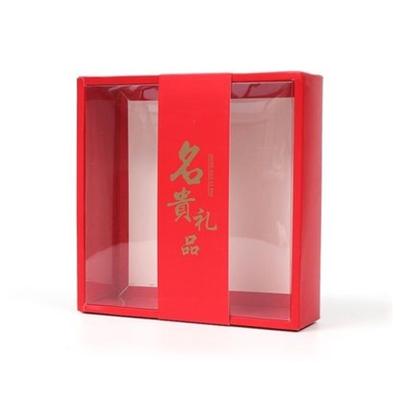 China Caja de regalo de papel de Kraft de la tarjeta roja con la ventana Eco amistoso para empaquetado del caramelo de la comida el pequeño en venta