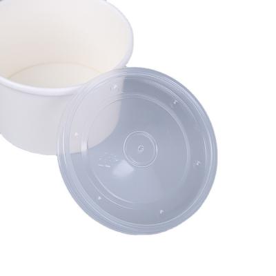 China Disposable Disposable Kraft Paper Soup Cup White Bowl With Paper Lid Take Out Lunch Packing Food Packaging Take Out Bucket for sale