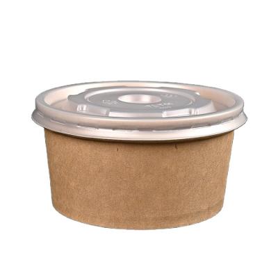 China Modern Disposable Kraft Paper Salad Bowl Thickened Paper Bowl Take Out Paper Bowl for sale