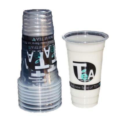 China Injection Disposable Disposable Cup PP Transparent Plastic Milk Tea Cup Thickened 90 Gauge Plastic Cup for sale