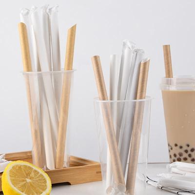 China Decorative Simple White Paper Straw Rolls Modern High Quality Disposable Paper Straw Wrapping Paper Manufacturers Straws 6MM*197MM for sale