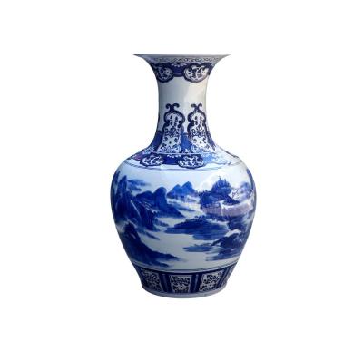 China Chinese antique hand-painted blue and white vases floor vases ceramic large ceramic home ware large decorative for sale