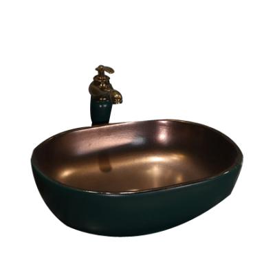 China Modern China Gold Plated Cheap Sink Basin Bathroom Face Sanitary Basin for sale