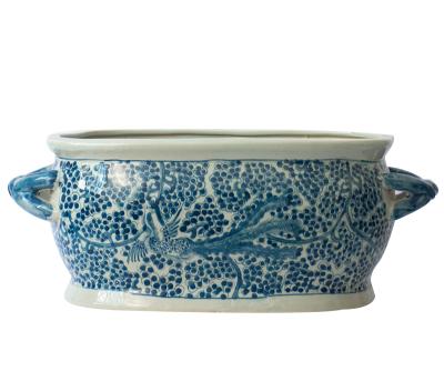 China Europe Jingdezhen Antique Craft Pot Decorative Ceramic Blue And Chinese White for sale