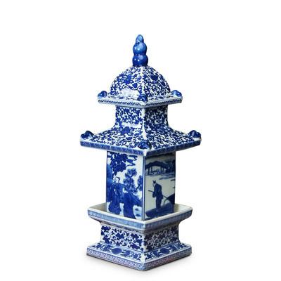 China China Ancient Ming and Qing Dynasty Square Exquisite Ceramic Pagoda for Sale for sale