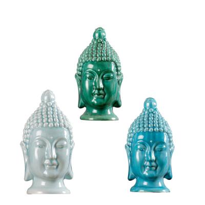 China Europe Nordic style craft statue Buddha head ceramic cracking figurines for sale for sale