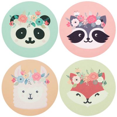 China Custom Non Viable Non Slip Absorbent Washable DIY Cup Mat Tea Drinks Coffee Beer Round Coaster Set for sale