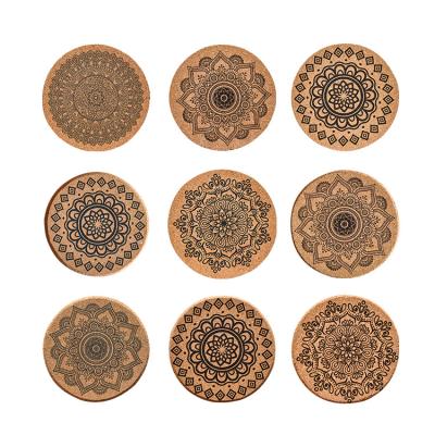 China Custom Patterned Absorbent Cork Coasters Viable Modern Style Natural Cork Trivets for sale