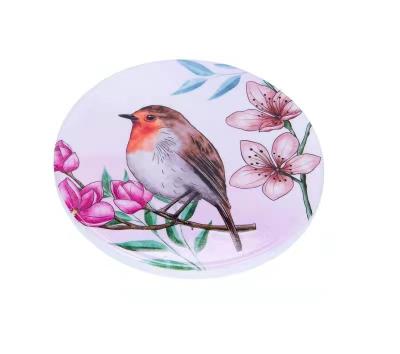 China Viable sublimation glossy ceramic coaster with cork for sale