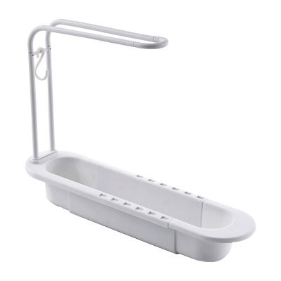 China Retractable Hanging Rack Freshness Storage Rack Kitchen Sink Drain Basket Sink Rack Dish Wash Cloth Rack New for sale