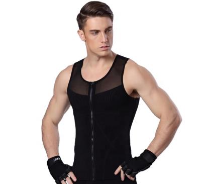 China QUICK DRY Men Compression Vest Waist Trainer Gynecomastia Belly Skin Gynecomastia Man Chest Seamless Diet Shirt Fat With Zipper for sale