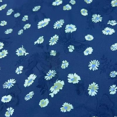 China 110GSM Jacquard Textured Fabric With Raised Pattern Printed Viscose Rayon Fabric for sale