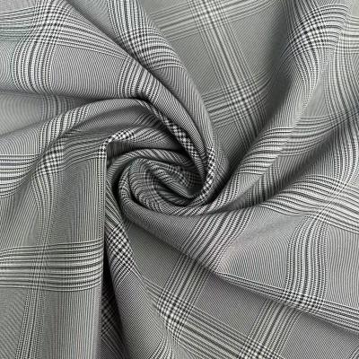 China Black And White Grid Cationic Polyester 4 Way Stretch Fabric 200D+200D+40D*2 172GSM for sale