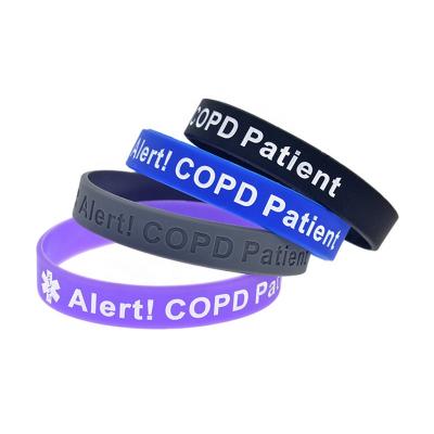 China FASHIONABLE Silicone Patient Wristband Medical COPD Tag Alert Wristband for sale