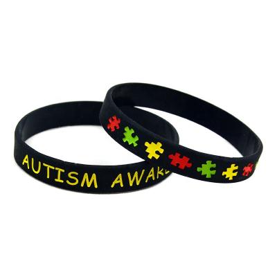 China Wholesale Autism Awareness Silicone Bracelet Casual/Sports Autism Wristband For Medical for sale