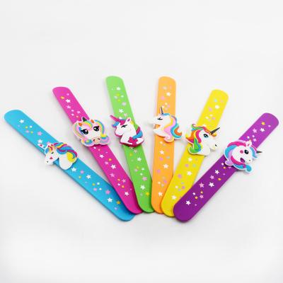 China Cute Star and Unicorn Silicone Slap Bracelet Unicorn Bracelet for Kids for sale