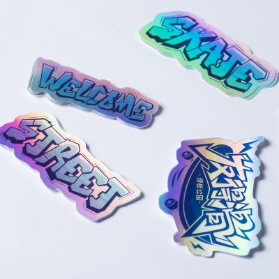 China Waterproof Vinyl Paper Decoration Hologram Waterproof Stickers Cover Bike Laptop Custom Die Cut Stickers for sale