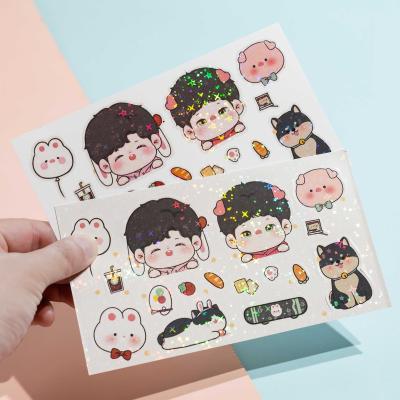 China Waterproof Custom Adhesive Cartoon Kiss Cut Sheet Stickers Paper Custom Printing for sale