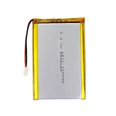 China Long cycle life 3.7v 8000mah 126090 lithium polymer rechargeable battery for power bank for sale