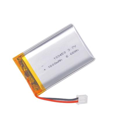 China Long Cycle Life 3.7V Lithium Ion 103450 Polymer 1800mAh Rechargeable Battery With UN38.3 Certification for sale