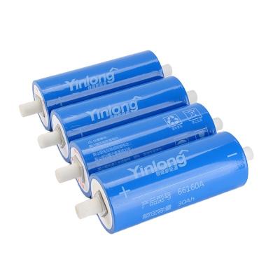 China Long cycle life 30ah cylindrical 2.3V lithium titanate battery Yinlong battery Lto cell 66160 for solar car audio and street light for sale