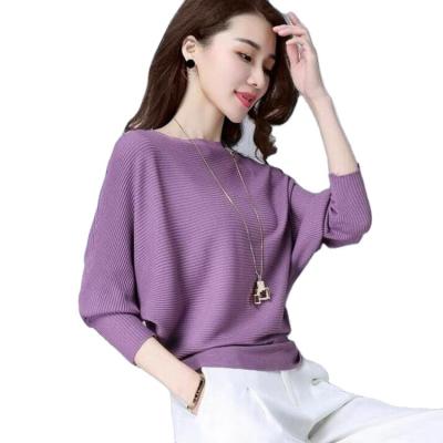 China Autumn Winter Bat Sleeve Women's Sweater Fashion Ladies Clothing Breathable Loose Casual Loose Neck Sweaters Autumn O for sale