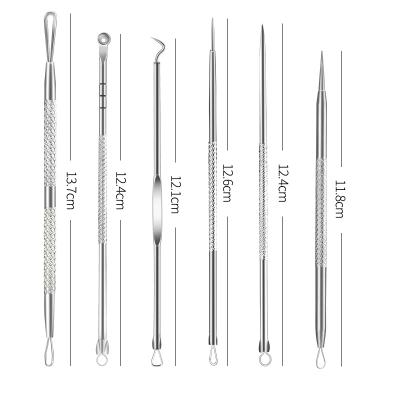 China 9 Pcs Blackhead Acne Remover Multifunctional Skin Care Facial Needle Cleanser Set Practical Silver Stainless Steel Tools for sale