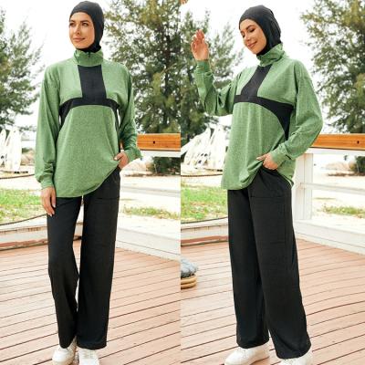 China 2022 New Modest Active Wear Hijab Breathable Muslim Sports Wear Outdoor Clothing Set Casual Islamic Routine Active Wear for sale