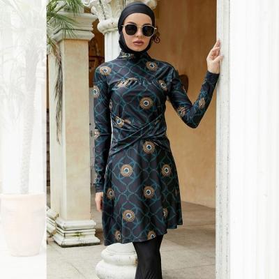 China 2022 High Quality Breathable Full Islamic Clothing Design Muslim Swimwear Muslim Fashion Main Printing Swimsuit for sale