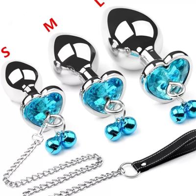 China Adult Sex Toys For Gay 3 Sizes 4 Piece Set Anal Plug Mini Heart Metal Stainless Steel Crystal Butt Plug Stimulator Anal Sex Toys For Men Women for sale