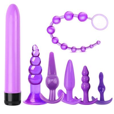 China Adult Sex Toys For Men 7 Pieces Anal Trainer Kit Butt Plugs Beginner Set Silicone Waterproof Expanding Butt Plug Sex Toys for Women Men for sale