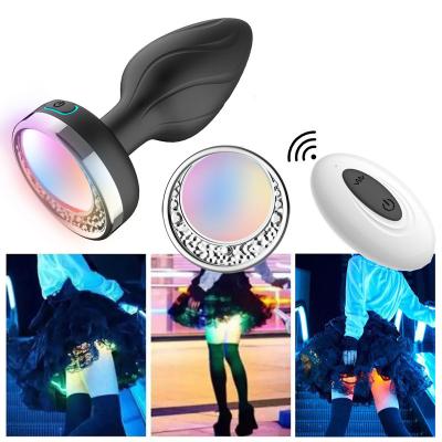 China Thrust & Vibrate Anal Butt Plug LED Buttplug Wireless Remote Control Vibrating Anal Plug Butt Plug Vibrator Prostate Massage Masturbators Sex Toys for Men Women for sale