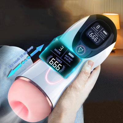 China Hands Free Masturbation Cup Telescopic Male Masturbator Cup Sucking Vibration Real Vagina Pocket Pussy Penis Oral Sex Machine Toys For Man Adults 18+ for sale