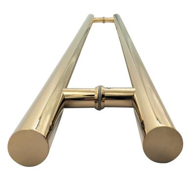 China Modern Mirror Gold Door Handle 24 Inch 600mm Stainless Steel Door Pull Handle Glass Door Gold for sale