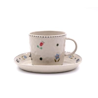 China Maker Handmade Hand Painted Espresso Cup Stored Turkish Coffee With Snack Plate for sale