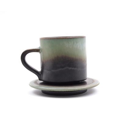 China Viable Handmade Ceramic Art Stain Luster Porcelain Espresso Mug for sale