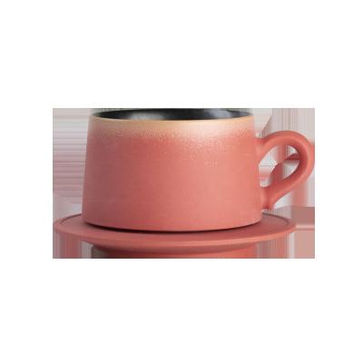 China Viable Handmade Ceramic Fashion Pink Coffee Mug for sale