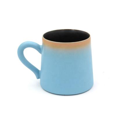 China Sustainable Private Label Fancy Sky Blue Modern Porcelain 260ml 9oz Tea Cup for sale