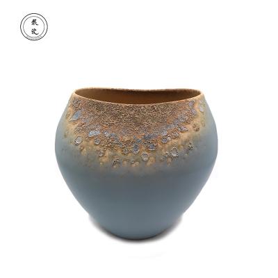 China Handcrafted Ceremic Tabletop Pieces Flower Vase Sky Blue New Home Decoration Modern Minimalist High Quality Ceramic Vase Private Label 1 for sale