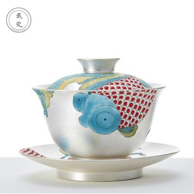 China Viable Handmade Colorful Fish High Quality Mug For Tea With Silver Luster for sale