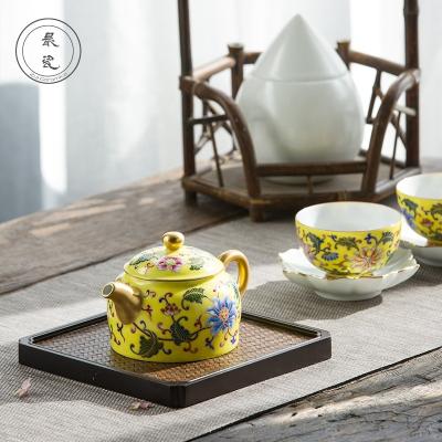 China Royal antique style chinese tea set hand painted ceramic high quality viable for traditional gifts for sale