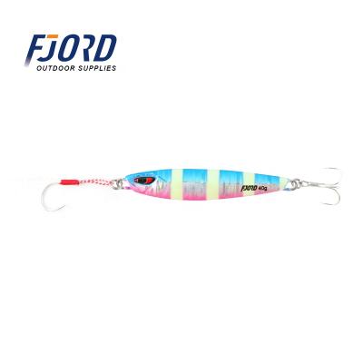 China Descent Fishing Lure Fjord In Running 7/10/20/30/40/60G Fishing Lure Jig Metal With Simple And Strong Treble Hooks for sale