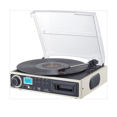 China Hot Selling Portable Fashion Vinyl Turntable Player Cassette Turntable Radio Player for sale