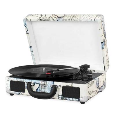 China 2021 Hot Sale Portable Vintage Suitcase Vinyl Record Album Leather Suitcase Turntable Player for sale