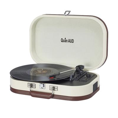 China Portable Old Leather Home Vinyl Record Turntable Suitcase PU Suitcase Turntable Turntable Audio Player for sale