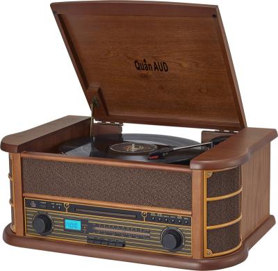 China Best Selling Nostalgic Multifunctional Wooden 3 Speed ​​Retro Radio Phonograph Stereo Turntable for sale