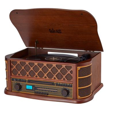 China Antique Record Player Classic Retro Phonographs High Quality Wooden Desktop Classic Audio Turntable for sale