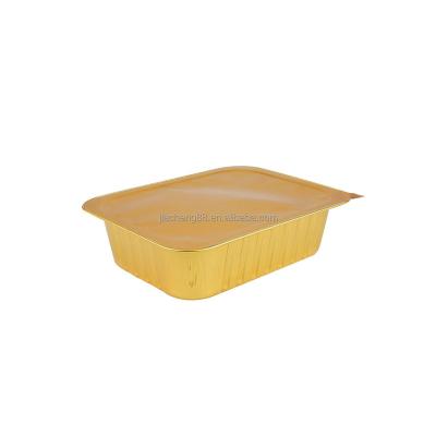 China Aluminum Foil Disposable Food Packaging Tray Takeaway Food Container Suitable for Microwave and Oven for sale